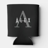 Klassieke, moderne zwart-witmonogram blikjeskoeler (Achterkant)