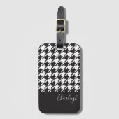 Klassieke moderne zwarte en witte hond bagagelabel (Voorkant (verticaal))