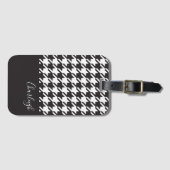 Klassieke moderne zwarte en witte hond bagagelabel (Voorkant (horizontaal))