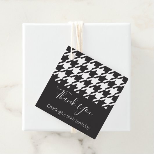 Klassieke moderne zwarte en witte hond bedankjes labels (In situ)