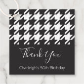 Klassieke moderne zwarte en witte hond bedankjes labels (Voorkant)