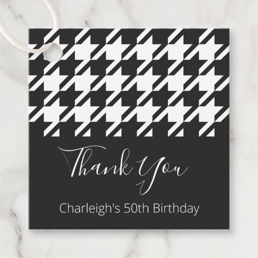 Klassieke moderne zwarte en witte hond bedankjes labels (Voorkant)