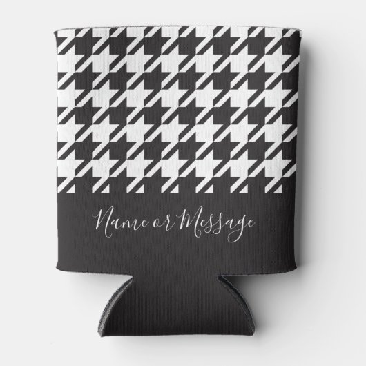 Klassieke moderne zwarte en witte hond blikjeskoeler (Voorkant)