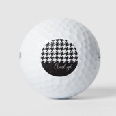 Klassieke moderne zwarte en witte hond golfballen (Voorkant)