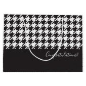 Klassieke moderne zwarte en witte hond groot cadeauzakje (Achterkant)