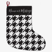 Klassieke moderne zwarte en witte hond grote kerstsok (Voorkant)