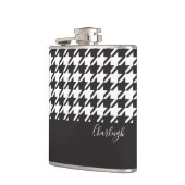 Klassieke moderne zwarte en witte hond heupfles (Links)