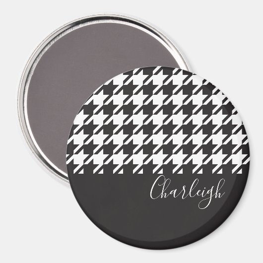 Klassieke moderne zwarte en witte hond magneet (Voorkant / Achterkant)