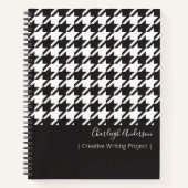 Klassieke moderne zwarte en witte hond notitieboek (Voorkant)