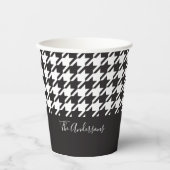 Klassieke moderne zwarte en witte hond papieren bekers (Voorkant)