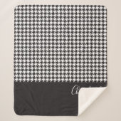 Klassieke moderne zwarte en witte hond sherpa deken (Voorkant)