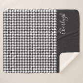 Klassieke moderne zwarte en witte hond sherpa deken (Voorkant (horizontaal))