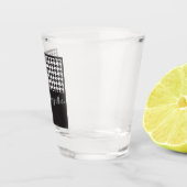 Klassieke moderne zwarte en witte hond shot glas (Rechts)