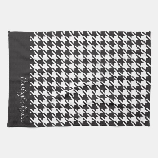 Klassieke moderne zwarte en witte hond theedoek (Horizontaal)