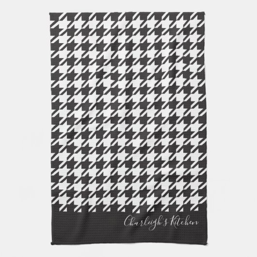 Klassieke moderne zwarte en witte hond theedoek (Verticaal)