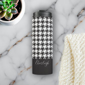 Klassieke moderne zwarte en witte hond thermosbeker