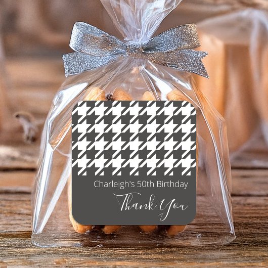 Klassieke moderne zwarte en witte hond vierkante sticker