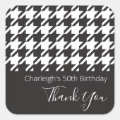 Klassieke moderne zwarte en witte hond vierkante sticker (Voorkant)