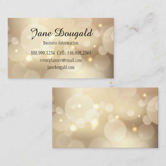 Klassieke, moderne zwarte gouden lampjes, aangepas visitekaartje (Voorkant / Achterkant)