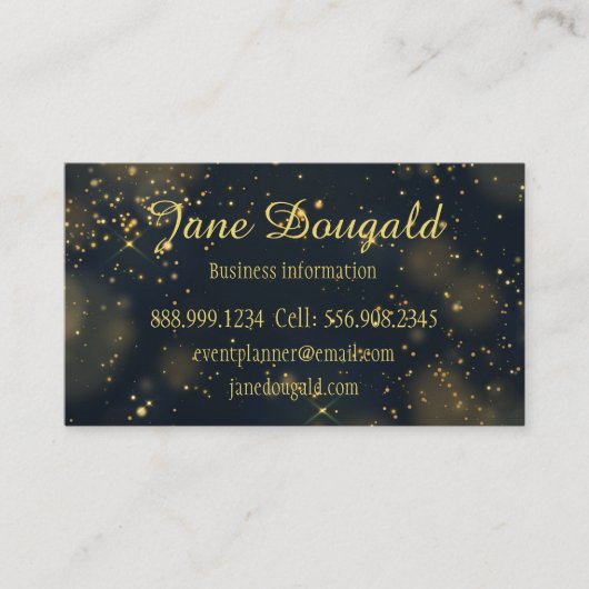 Klassieke, moderne zwarte gouden sterren - Aangepa Visitekaartje (Voorkant)