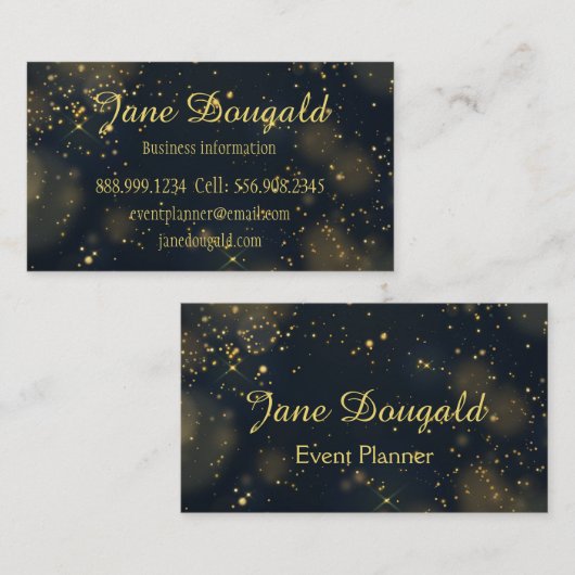 Klassieke, moderne zwarte gouden sterren - Aangepa Visitekaartje (Voorkant / Achterkant)