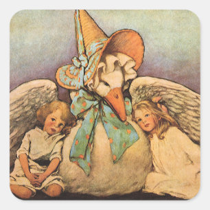Klassieke Moeder de Gans Kinderen Jessie Willcox S Vierkante Sticker