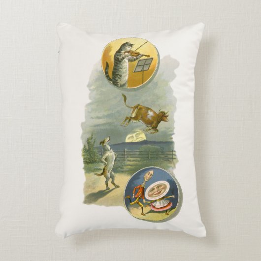 Klassieke Moeder de Gans-kinderrijm Hey Diddle Accent Kussen (Voorkant(Verticaal))