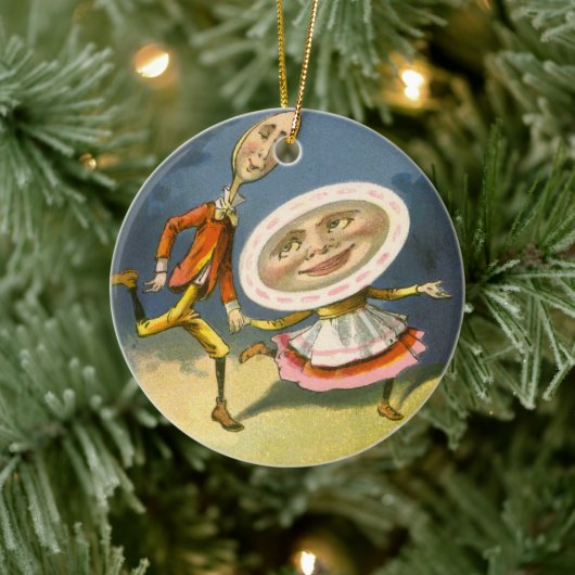Klassieke Moeder de Gans-kinderrijm Hey Diddle Keramisch Ornament (Boom)