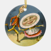 Klassieke Moeder de Gans-kinderrijm Hey Diddle Keramisch Ornament (Voorkant)