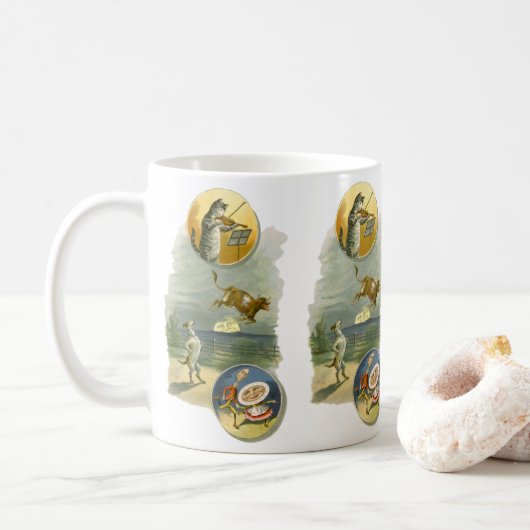 Klassieke Moeder de Gans-kinderrijm Hey Diddle Koffiemok (Met donut)