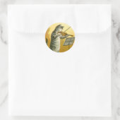 Klassieke Moeder de Gans-kinderrijm Hey Diddle Ronde Sticker (Tas)