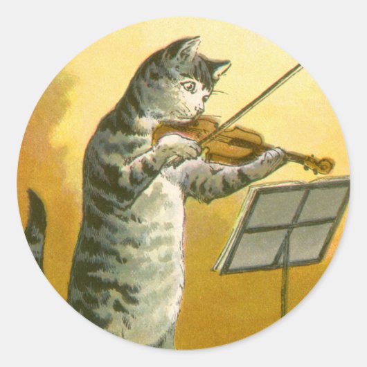 Klassieke Moeder de Gans-kinderrijm Hey Diddle Ronde Sticker (Voorkant)