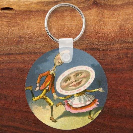 Klassieke Moeder de Gans-kinderrijm Hey Diddle Sleutelhanger (Achterkant)