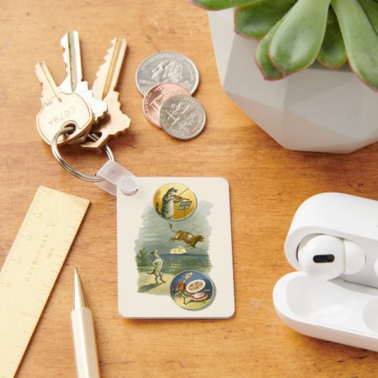 Klassieke Moeder de Gans-kinderrijm Hey Diddle Sleutelhanger (Bureau)