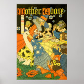 Klassieke Moeder de Gans leest boeken voor aan kin Poster (Voorkant)