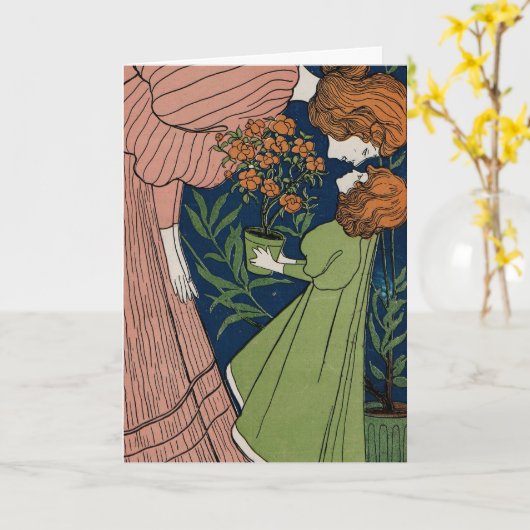 Klassieke Moeder & Dochter Moederdag Kaart (Gele Bloem)