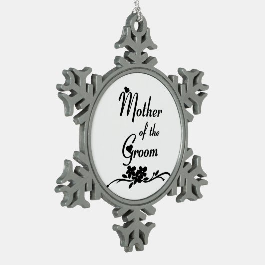 Klassieke moeder van de bruidegom tin sneeuwvlok ornament (Links)