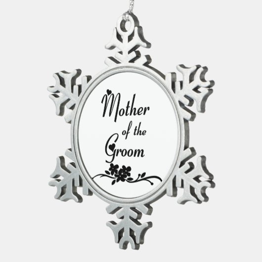 Klassieke moeder van de bruidegom tin sneeuwvlok ornament (Rechts)