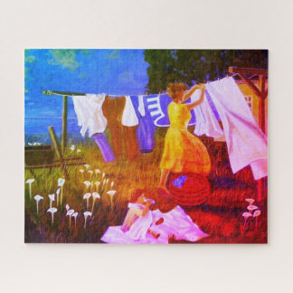 Klassieke moeders dagelijks werk legpuzzel