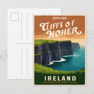 Klassieke Moher kliffen, Ierland natuur geschenken Briefkaart