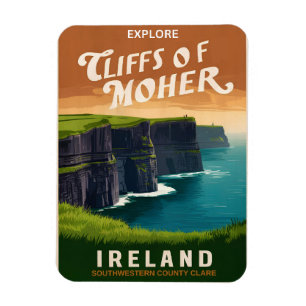 Klassieke Moher kliffen, Ierland natuur geschenken Magneet