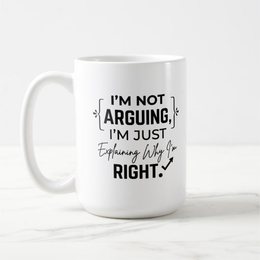 Klassieke mok 15 oz Grappig Argument (Links)
