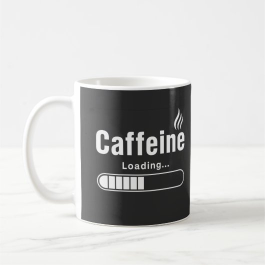 Klassieke mok – “Cafeïne laden…” (Links)