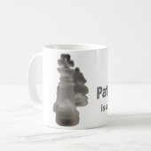 Klassieke Mok expressie "Patience is a Virtual" (Voorkant links)