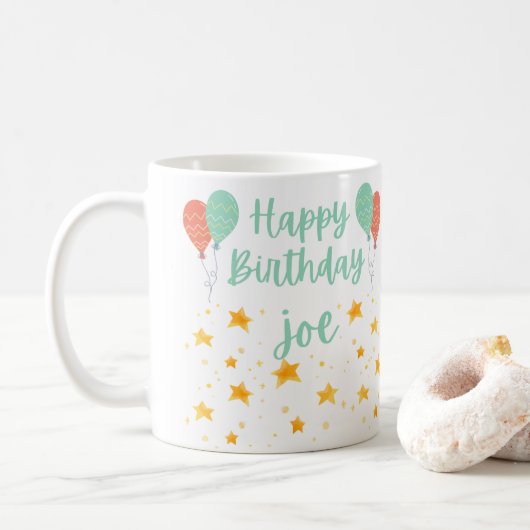 Klassieke mok gefeliciteerd joe (Met donut)