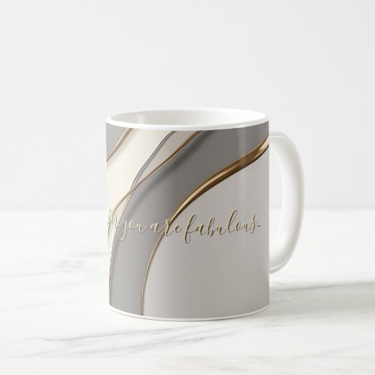 Klassieke mok in stijlvolle abstracte vormgeving (Voorkant rechts)