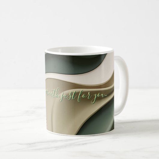 Klassieke mok in stijlvolle abstracte vormgeving (Voorkant rechts)