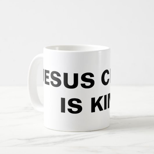 Klassieke Mok "Jezus Christus is koning" (Voorkant links)