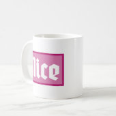 Klassieke mok Leuke roze doos Typografie (Voorkant links)