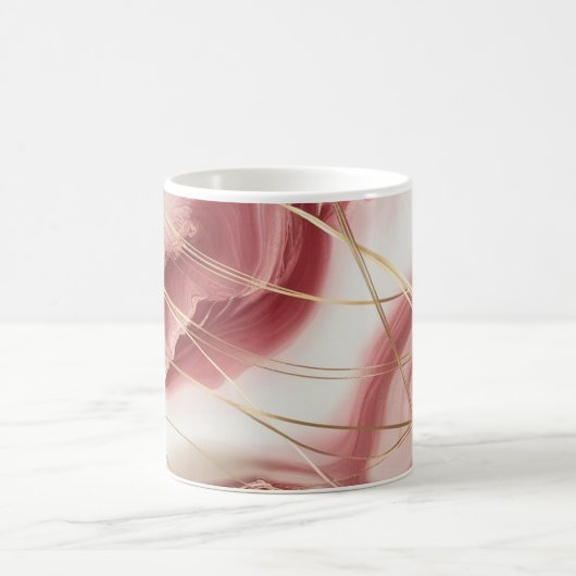 Klassieke Mok met baby roze marmeren ontwerp (Center)